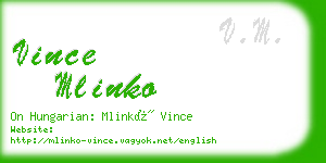 vince mlinko business card